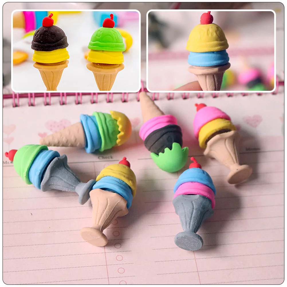 

30 Pcs Ice Cream Eraser Game and Erasers Fun Bulk Set Small School Tpr Funny