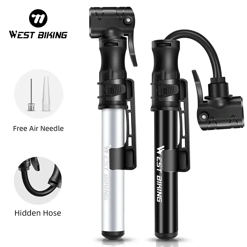 West biking mini bomba de bicicleta portátil liga alumínio ciclismo mão bola pneu inflator schrader presta válvula mtb estrada bomba ar