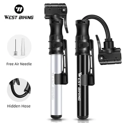 WEST BIKING Mini Bicycle Pump Portable Aluminum Alloy Cycling Hand Ball Tire Inflator Schrader Presta Valve MTB Road Air Pump