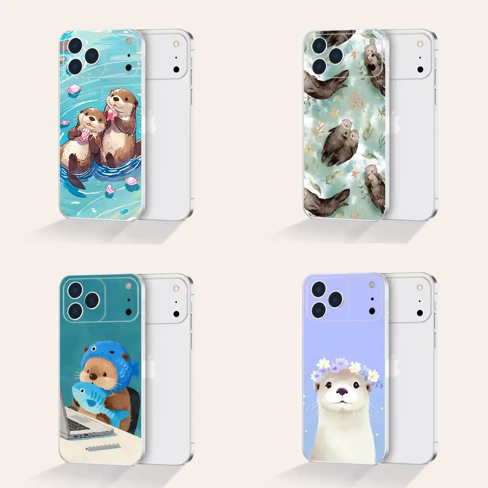 

Sea Otter Animals Print Phone Case For iPhone 17,16,15,14,13,12,11 Pro,Max,Plus,X,XS,XR,SE4,E Mini Transparent Soft
