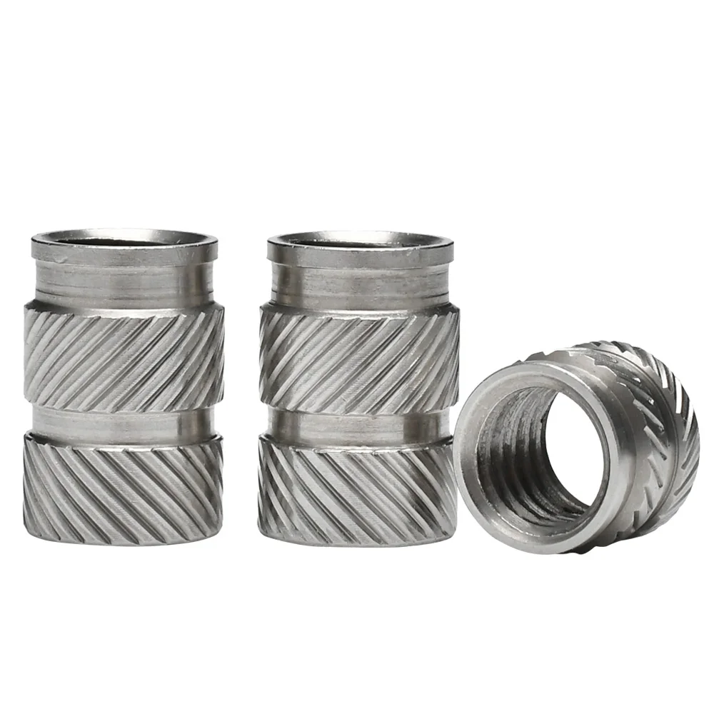 304 Stainless Steel Threaded Insert Nut M2.5 M3 M4 M5 M6 M8 M10 Hot Melt Injection Molding Embedment Heat Set Nut for 3d Printer