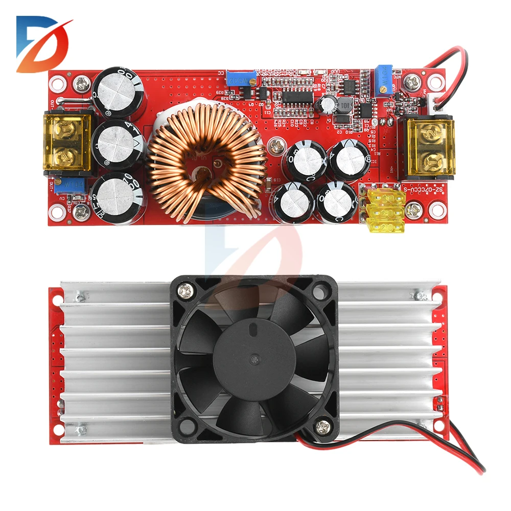 1800W 40A 1200W 20A DC-DC Boost Converter Step Up Moduł zasilacza 10-60V do 12-90V Regulowane napięcie Ładowarka Boost Module