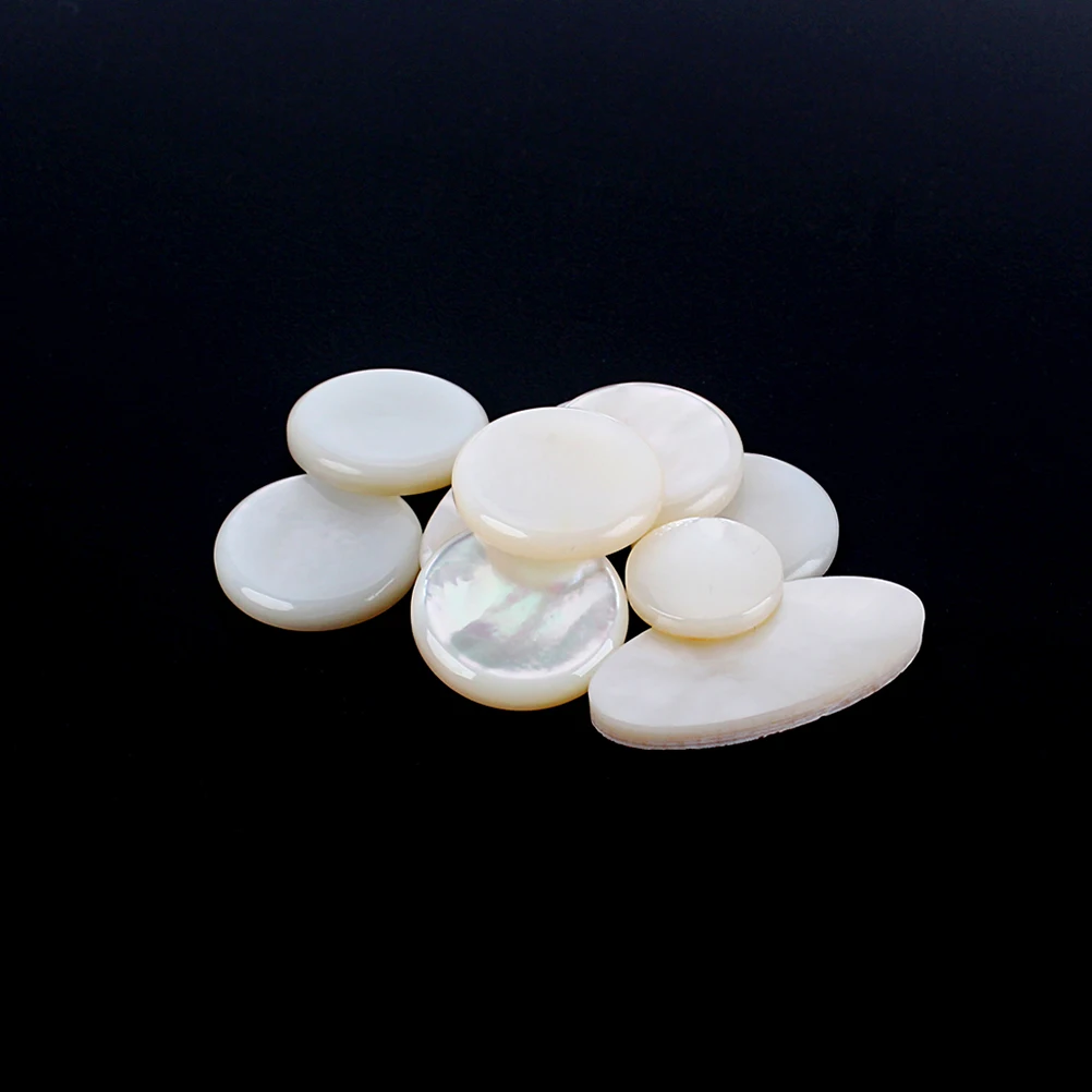 

9 Pcs/set Soprano Shell Button White Buttons Saxophone Inlay Replacement Piano Keys