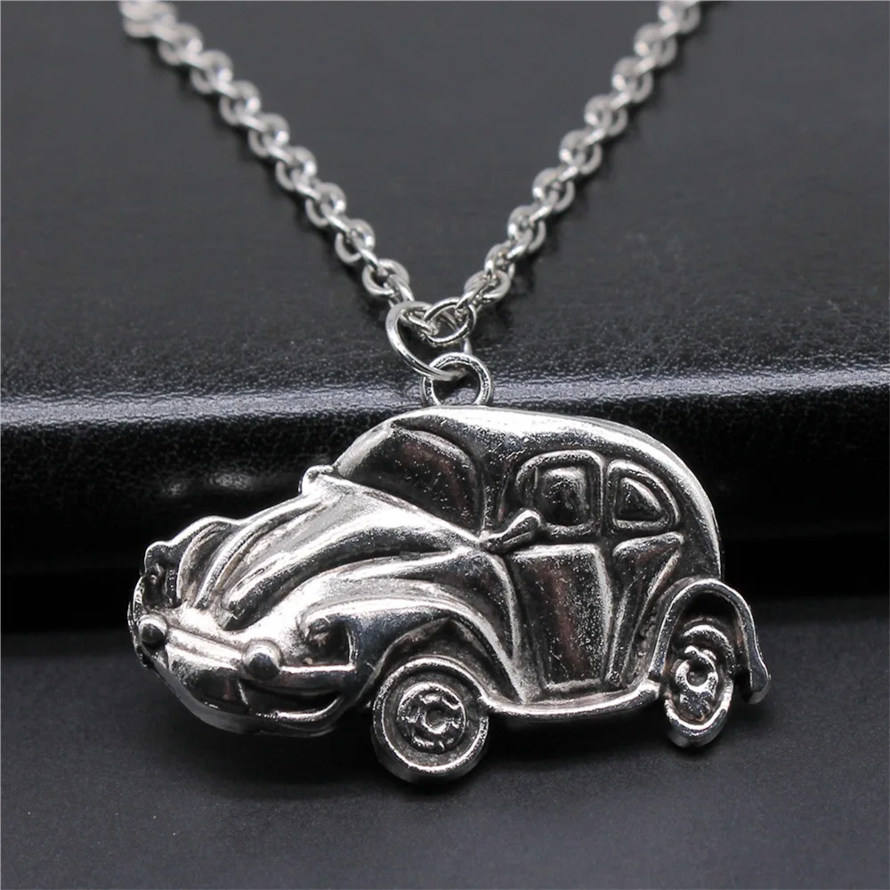 Fashion Vintage 2 Colors 39x26mm Car Pendant Necklace For Women Men Long Chain Necklace Jewelry Accessories