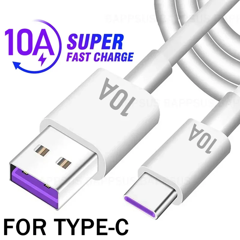 Cable de datos de carga súper rápida tipo C 120W 10A Cable de carga rápida para Samsung Xiaomi Huawei USB C Cable de datos de teléfono móvil