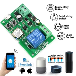 1 Channel Ewelink Wifi RF Switch Module Self-Locking DC 5V 7-32V Wireless APP Remote Control Alexa Googole Smart Home