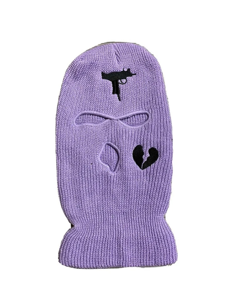 Unisex universal head cover, cold resistant cycling mask, three hole wool knitted hat, head cover  face mask