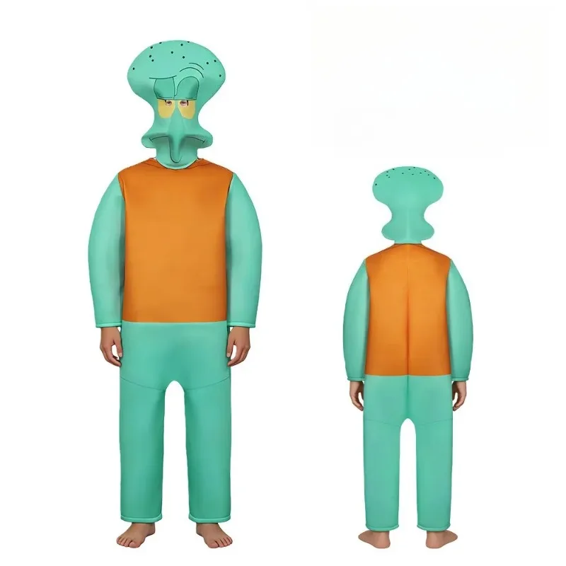 Halloween Cosplay Kostüm Cartoon Anime Quadratischer Schwamm Patrickstar Overall Karneval Themenparty Rollenspiel Outfits für Erwachsene
