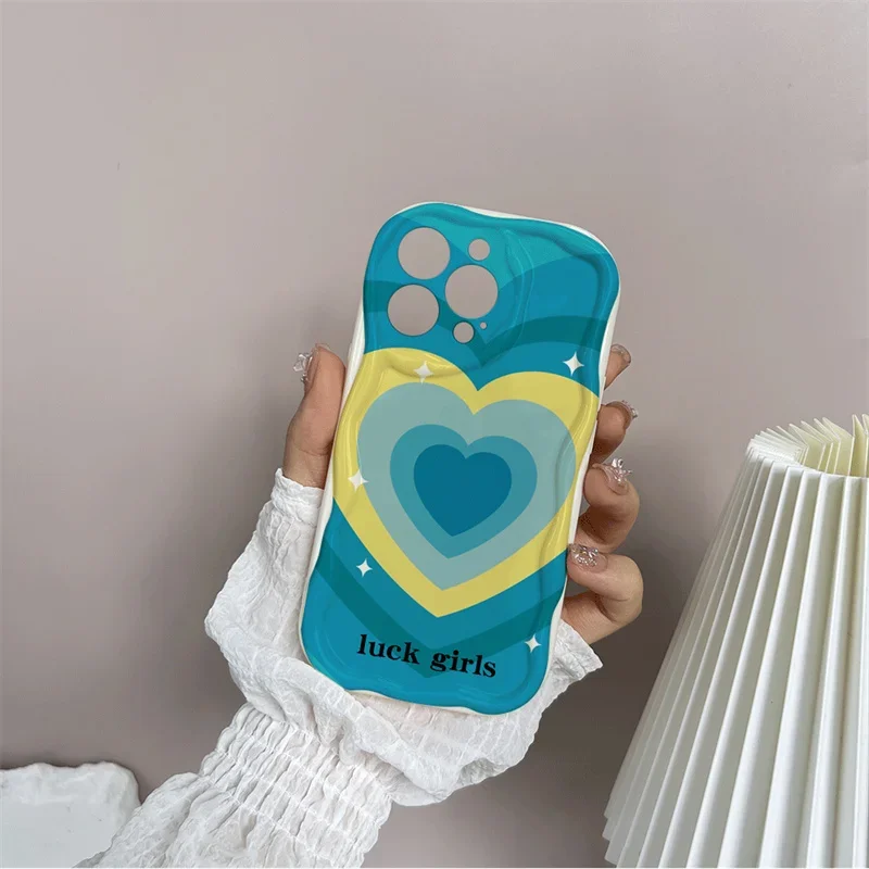 OPPO A5 A3 F29 Pro A3X A54 A3S A5S A35 A53 A9 A31 2020 A52 A72 A92 F9 F11 케이스 그라데이션 러브 하트 웨이브 엣지 커버