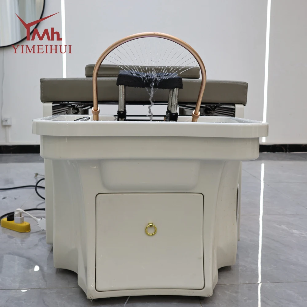 Japanese Spa Head Plastic Head Spa Bed for Beauty Salon Barber Shop Water Circulating Massage Salon Plastic Shampoo Bed