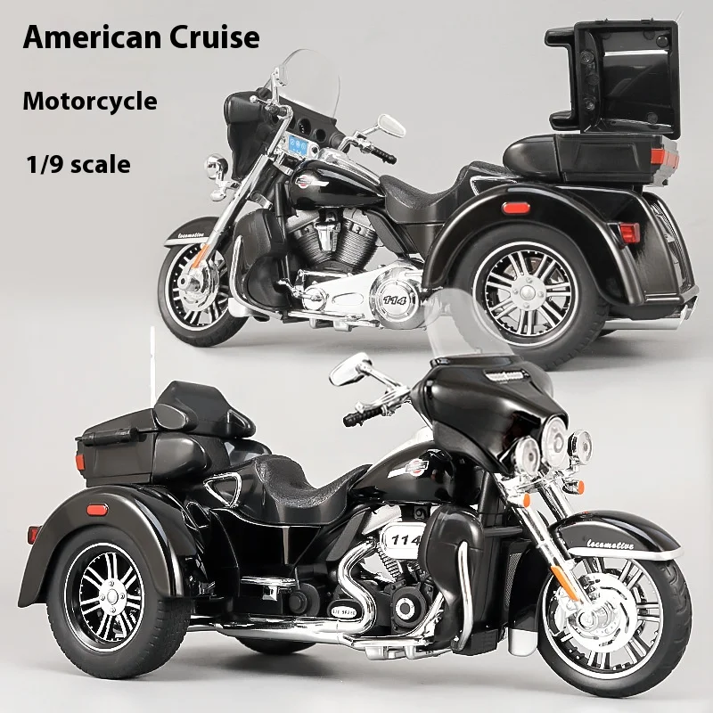 1:9 Harley Davidson TRI GLIDE ULTRA Luxury Tricycle Alloy Diecast Model Motorcycle  Sound & Light  Holiday Gifts for Boyfriend