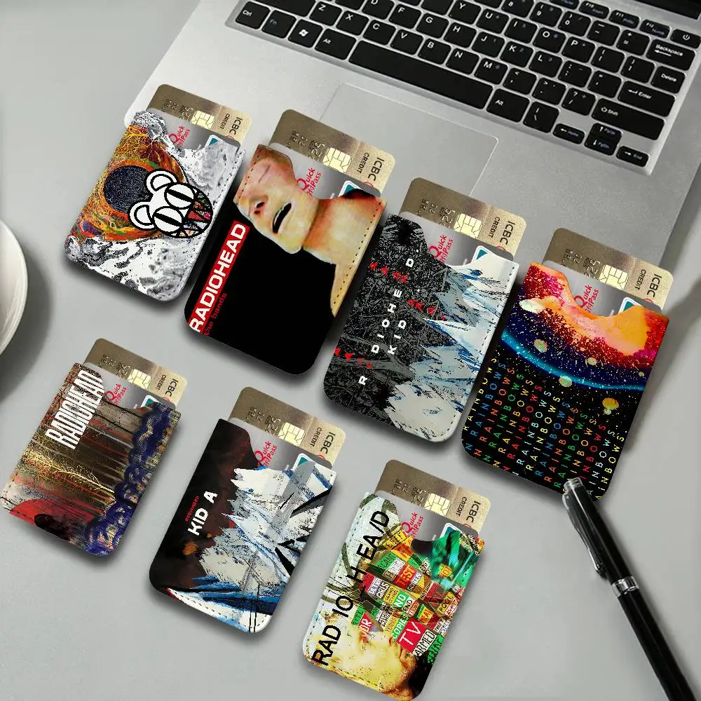 Rock Band R-Radiohead Music New Leather Card Small Retro Cowhide Coin Purse Men/Women Luxury Card Holder