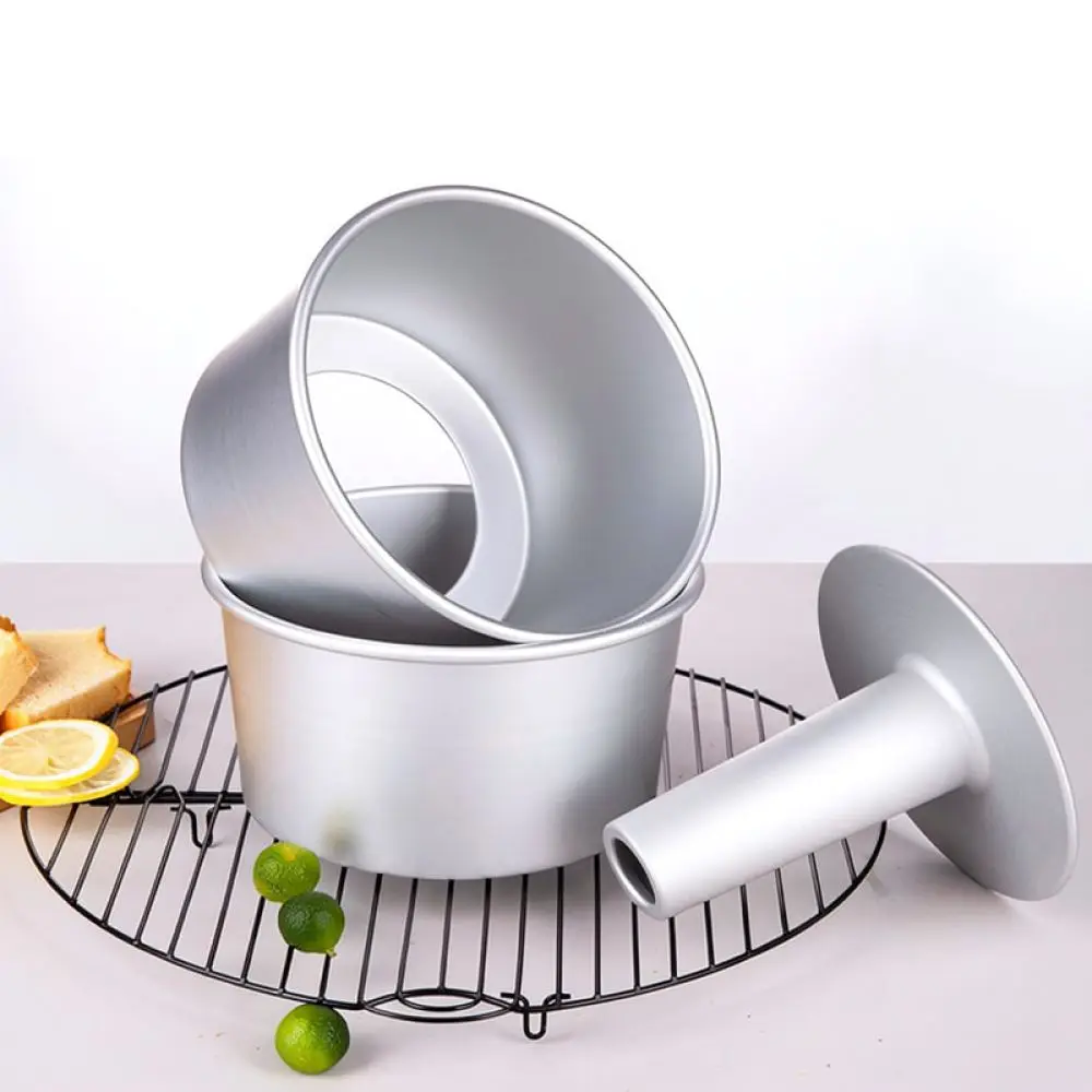 Baking Mould Anodized Aluminum Chiffon Cake Pan Hollow Chimney Removable Bottom For YABAY Round Kitchen Accessories