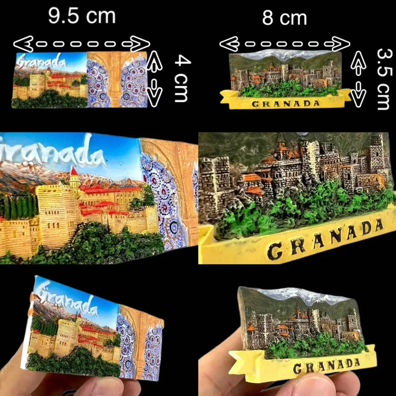 Alhambra Granada Toledo Spain Fridge Magnets Travel 3D Memorial Magnetic Refrigerator Stickers Gift Room Decoration Collectio