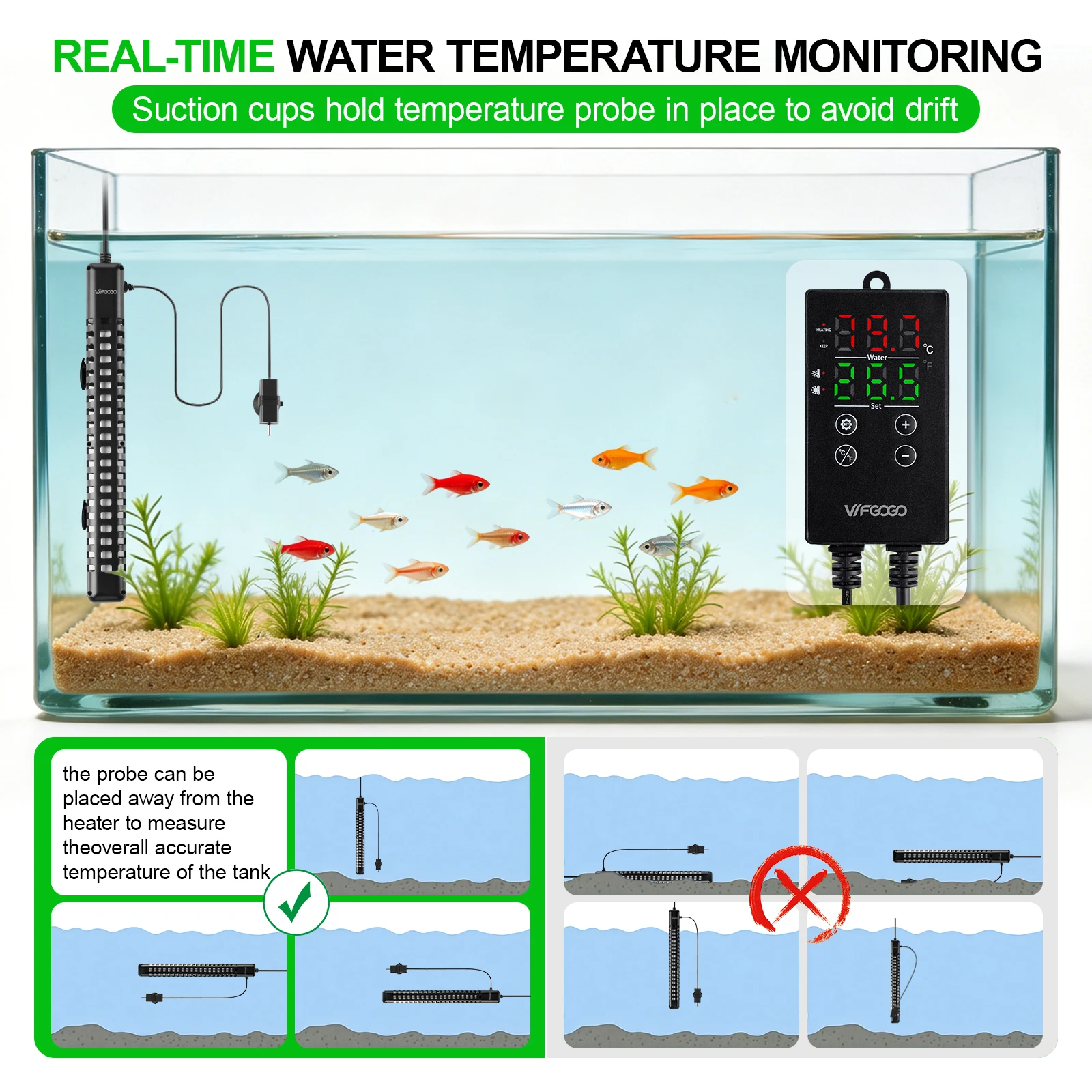 Marine Aquarium Heater - Цифровой нагревательный стержень для аквариума 220-240В