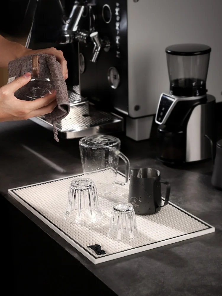 Bincoo Coffee Bar Mat Drainage Pad Non-Slip Desktop Organizer Hand Pr Poer Pad Coffee Utensils Storage Mat