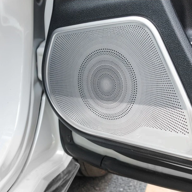 Stainless Interior Door Speaker Stereo Audio Ring Cover Sound Frame Decoration Trim For Honda Civic 10th 2016-2019 Car Accessory
