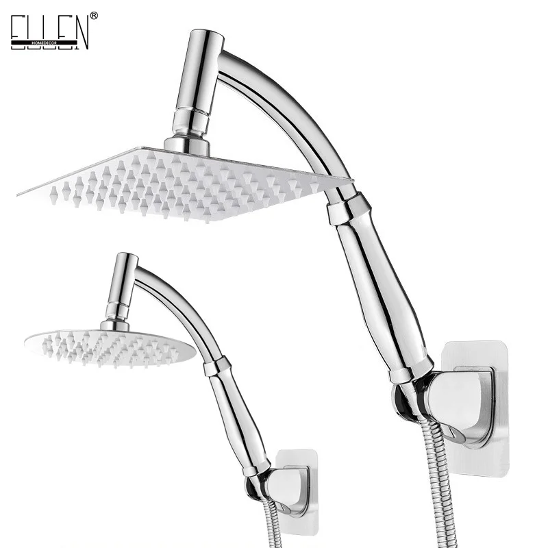 

Bathroom 8 inch shower head orbicular ABS Chrome shower head water saving bathroom rain spa square handheld 8 ” ELA087-8