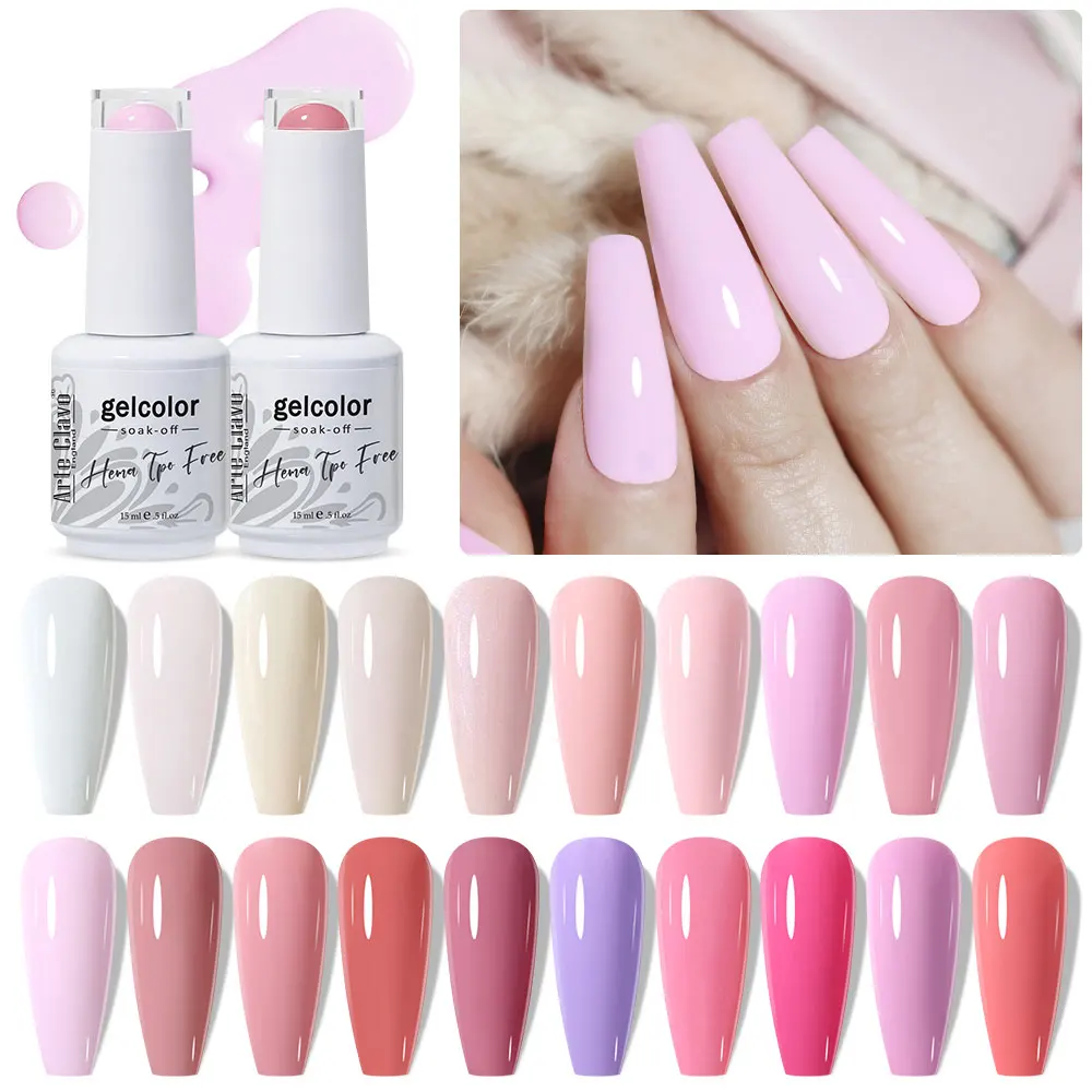 Arte Clavo TPO-freier HEMA-freier Nagelgellack Klassische Farbkollektion Rosa Rot Weiß Nude Jelly Pink Farbiger Nagellack