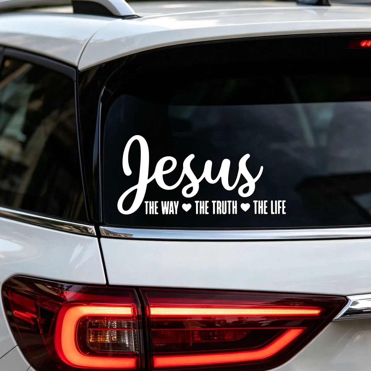 Pegatina cristiana para coche con la frase "Camino, Verdad, Vida" de Jesus Way Truth Life, para todo tipo de calcomanías de coche