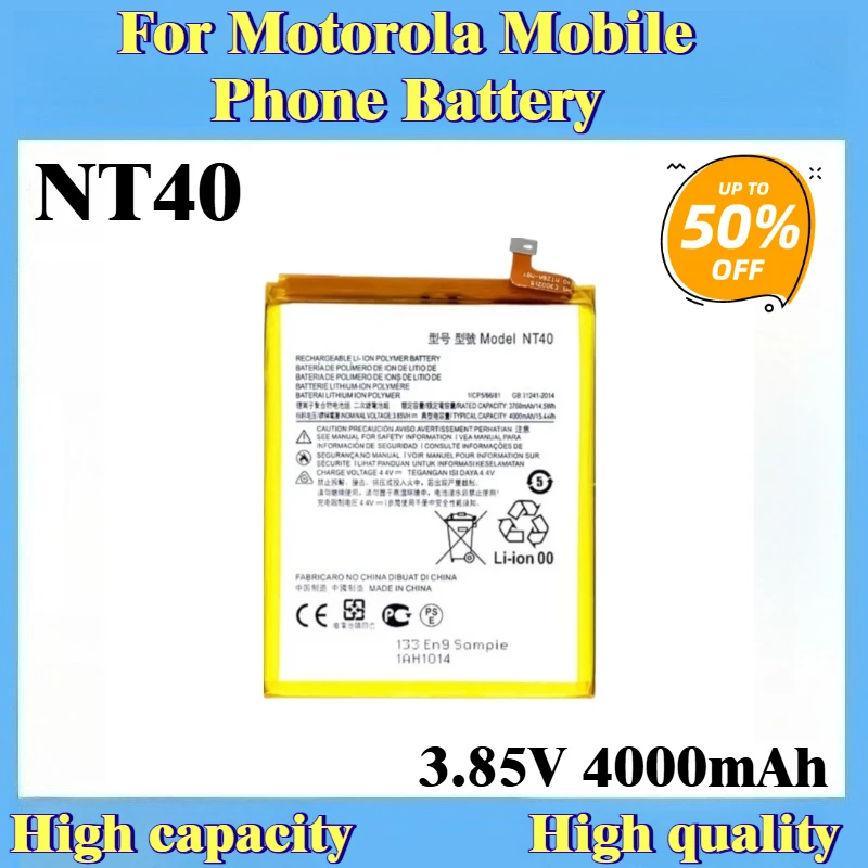 

NT40 battery 3.85V 4000mAh Battery For Motorola G Pure 2021/E20/K14 XT2163-4 phone Brand-New High Quality