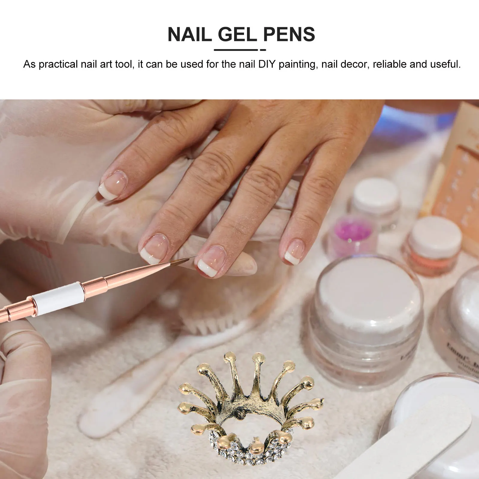 

Nail Art Liner Pen Double Ended Precision Brush for Nail Gel Painting Compact Portable Tool Long Service Life Nails Brush Pen