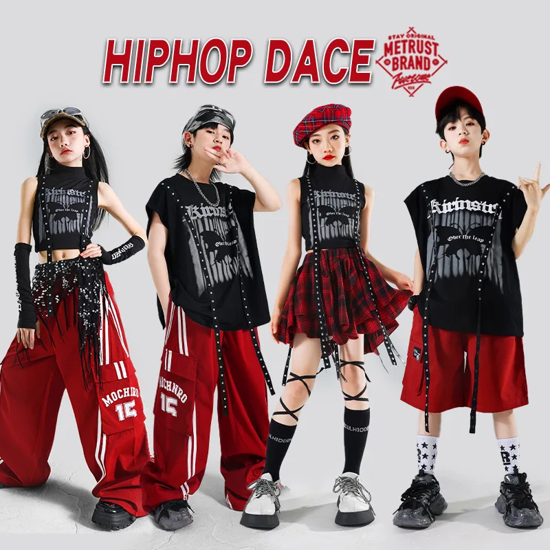 

Jazz Dance Performance Costumes For Girls Tassel Top Loose Pants Outfits Fashion Ballroom Hip Hip Dance Clothing