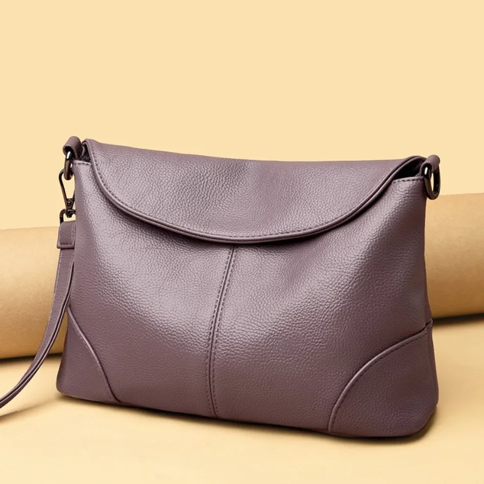 High Quality Soft Leather Shoulder Crossbody Bag for Women 2024 Luxury Handbags Women Bags Designer Fashion Solid Color Tote Bag