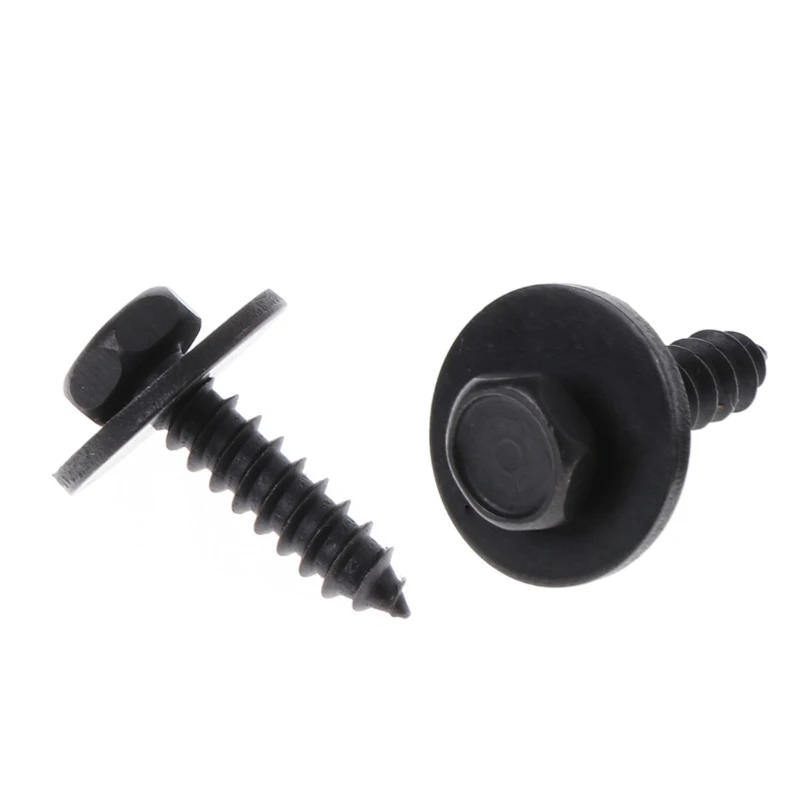 10 Pcs 4.8x19mm Self-Tapping Screws Captive Loose Washer 8mm for Head Black