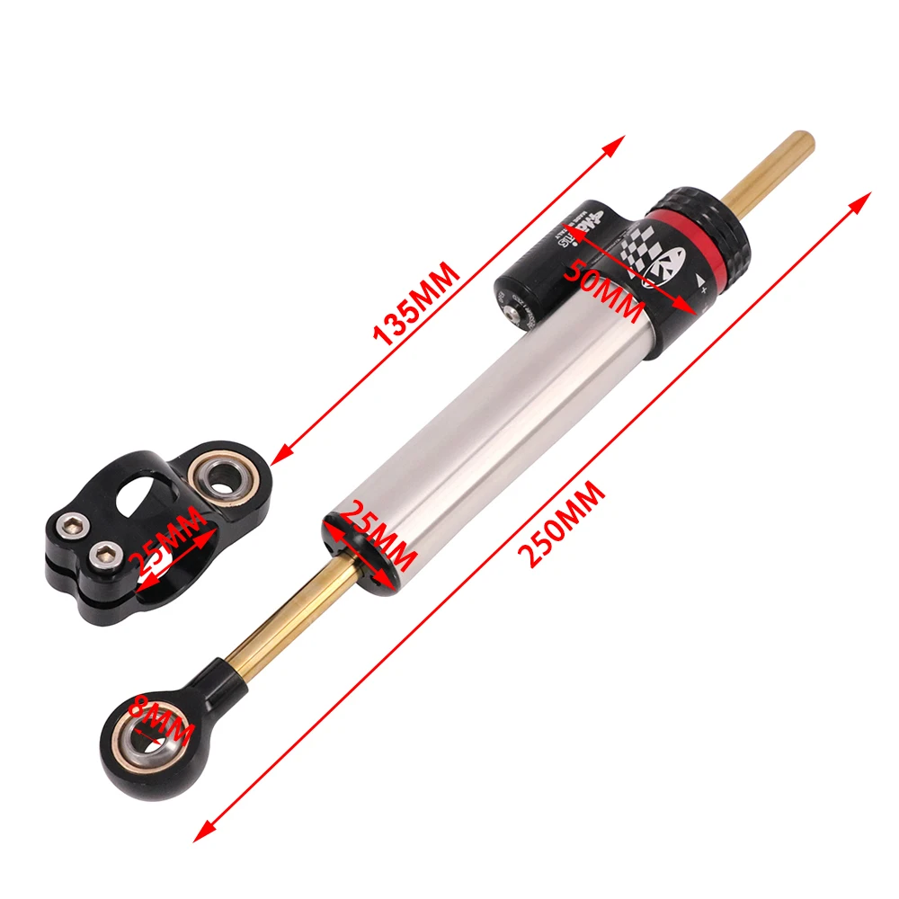 250mm Adjustable Damper Steering Stabilize Motorcycles For YAMAHA MT09 MT07 YZF R1 R6 Z300 Z250 Ninja 300R FZ1 XJR1300 Dirt Bike