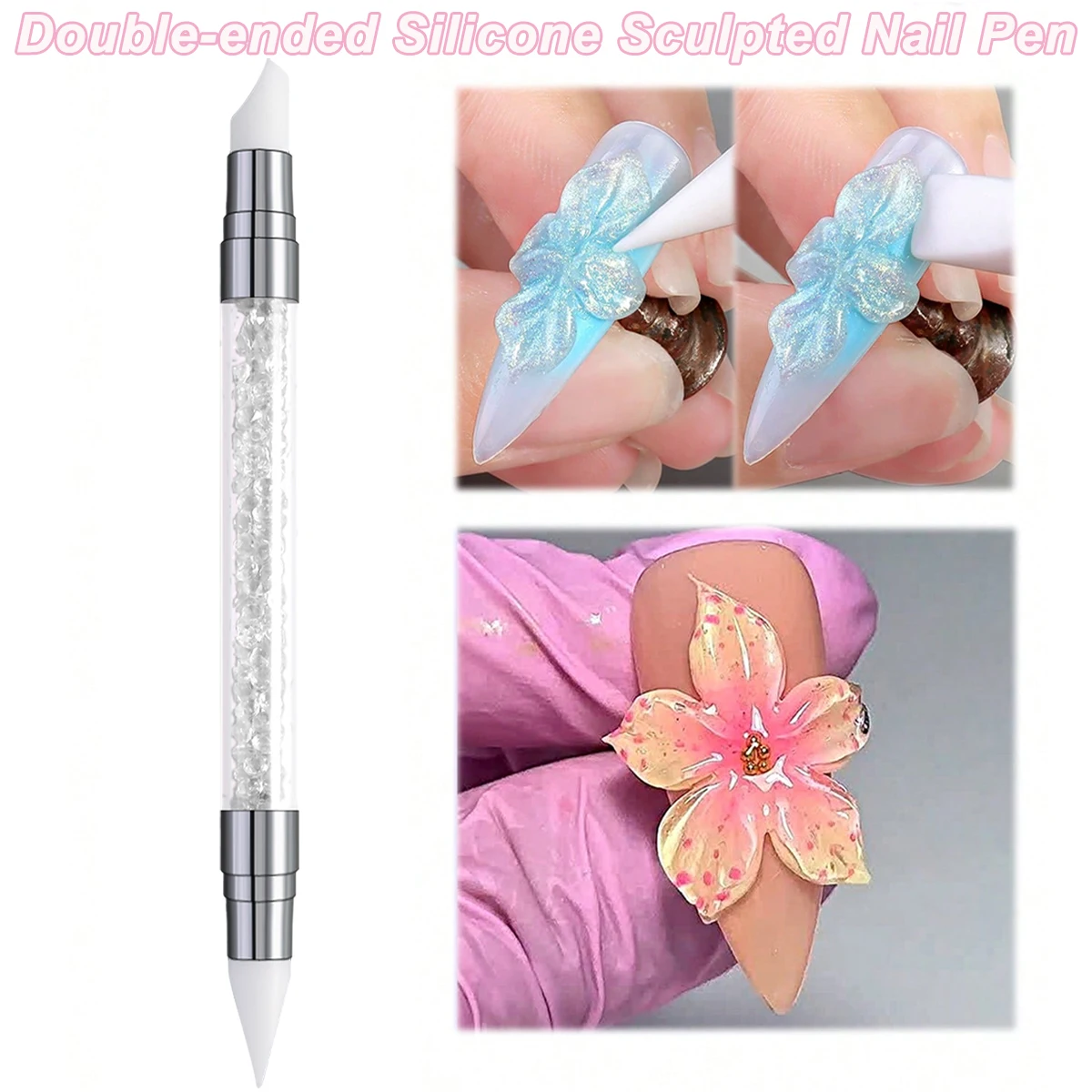 3D-Nagelkunst-Silikonform Barock-Perle Herz Stern Mond Quadrat Nagelcharme-Herstellungsform Wiederverwendbare Vorlage DIY Maniküre Schmuck – Detail 14