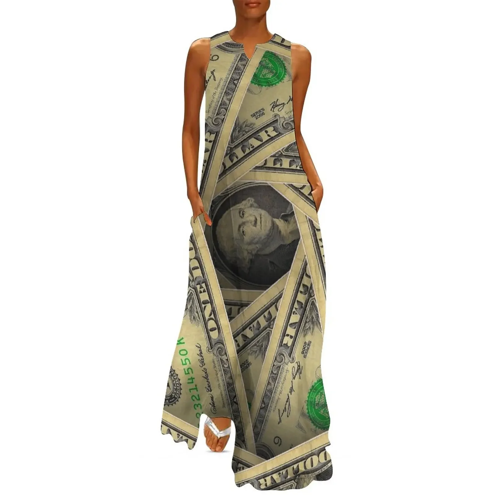 

WASHINGTON-DOLLAR BILLS Long Dress dress wedding dresses for woman Dress