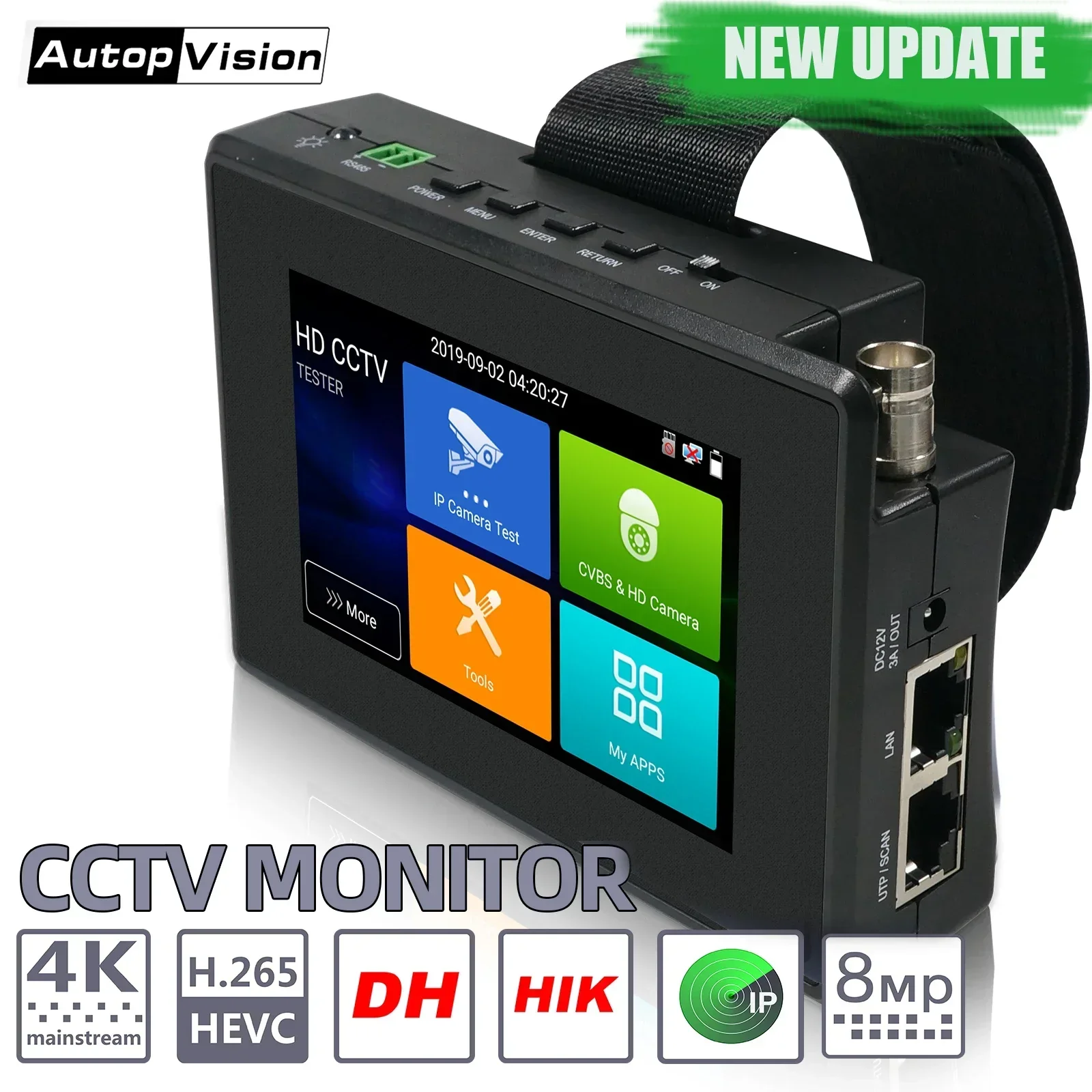 

IPC1800plus 8MP 5-IN-1 TVI AHD CVI Analog IP CCTV Camera Tester Build in Battery Security Tester Monitor Video Audio Test PTZ