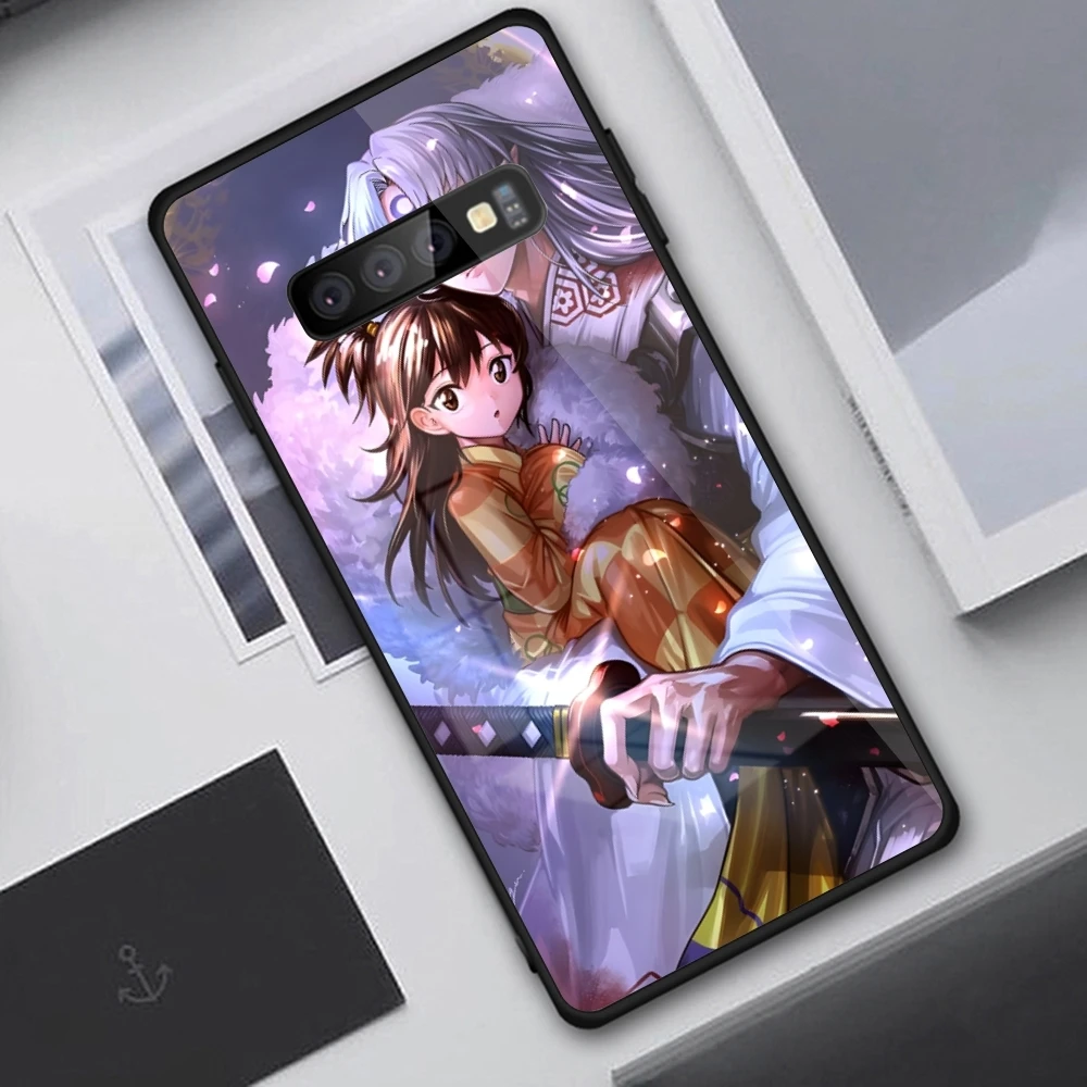 Sesshoumaru Anime Mobile Cell Phone Case for Samung S24 S23 S22 S21 Pro Ultra A13 A33 A53 NOTE 20 PC Glass Phone Cover Shell