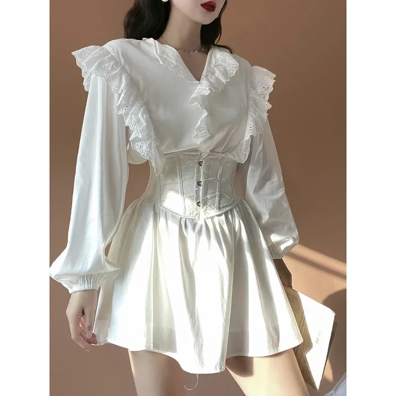 Waist Trainer Corsets Slimming Shaper Belt Short Three-dimensional Embroidery Jacquard Torso Underbust Sexy Lace Up Bustiers