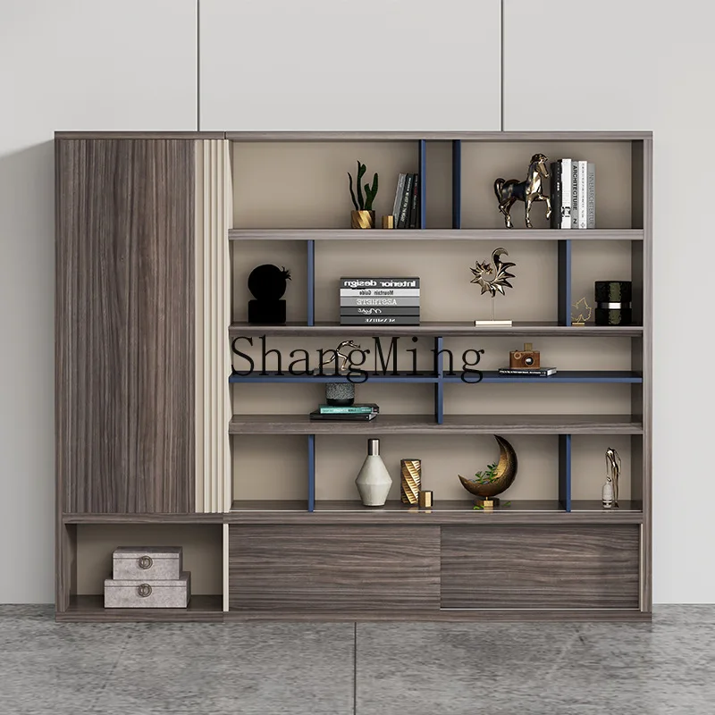 

ZYY Office File Cabinet Wooden Panel Background Cabinet Storage Data Open Door File Storage