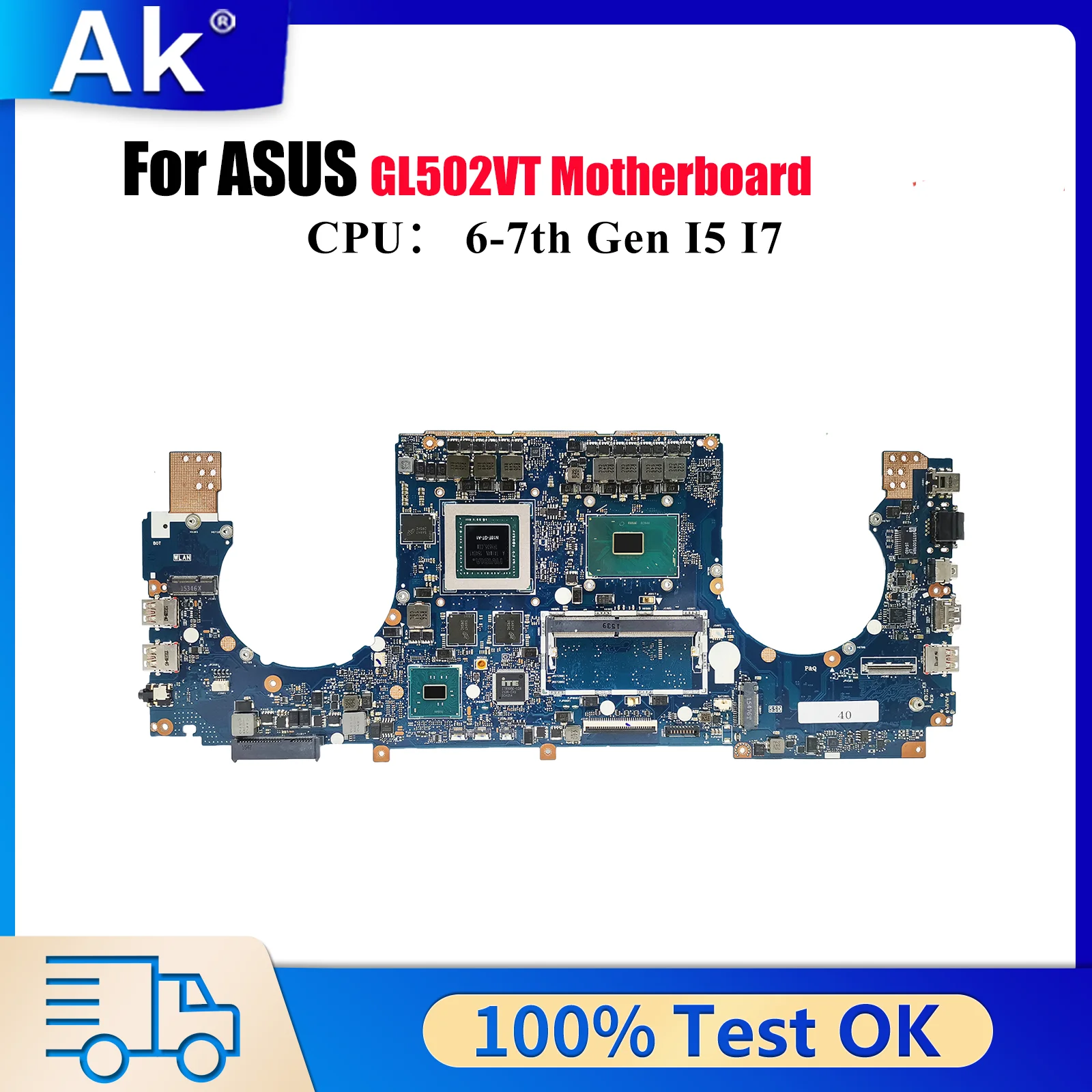 

Материнская плата для ноутбука GL502VT для ASUS ROG Strix GL502VM GL502VMK GL502V, материнская плата для ноутбука с процессором I5 I7, 100% тестирование, ОК, быстрая доставка