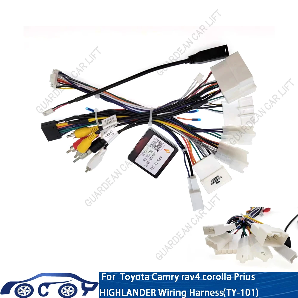 Car radio Canbus Box Decoder TY-101 For Toyota Camry Rav4 Corolla Prius HIGHLANDER Wiring Harness Plug Head Unit Power Cable