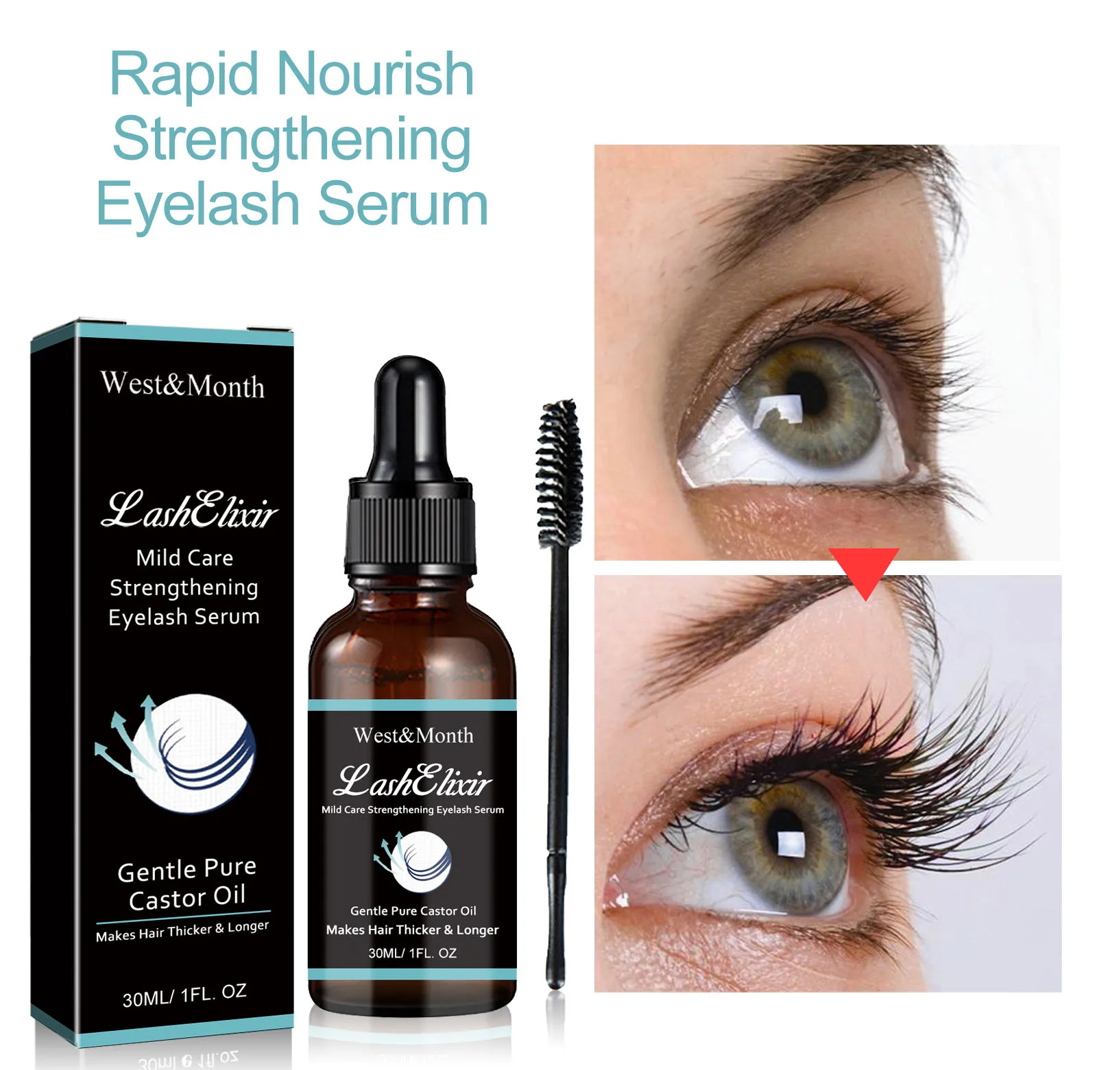 ماسكارا حجمية، طبيعية ولطيفة ليس من السهل تلطيخها، بعد استخدام ماسكارا سميكة ومجعدة سوداء جميلة طويلة، كل علبة ج #6