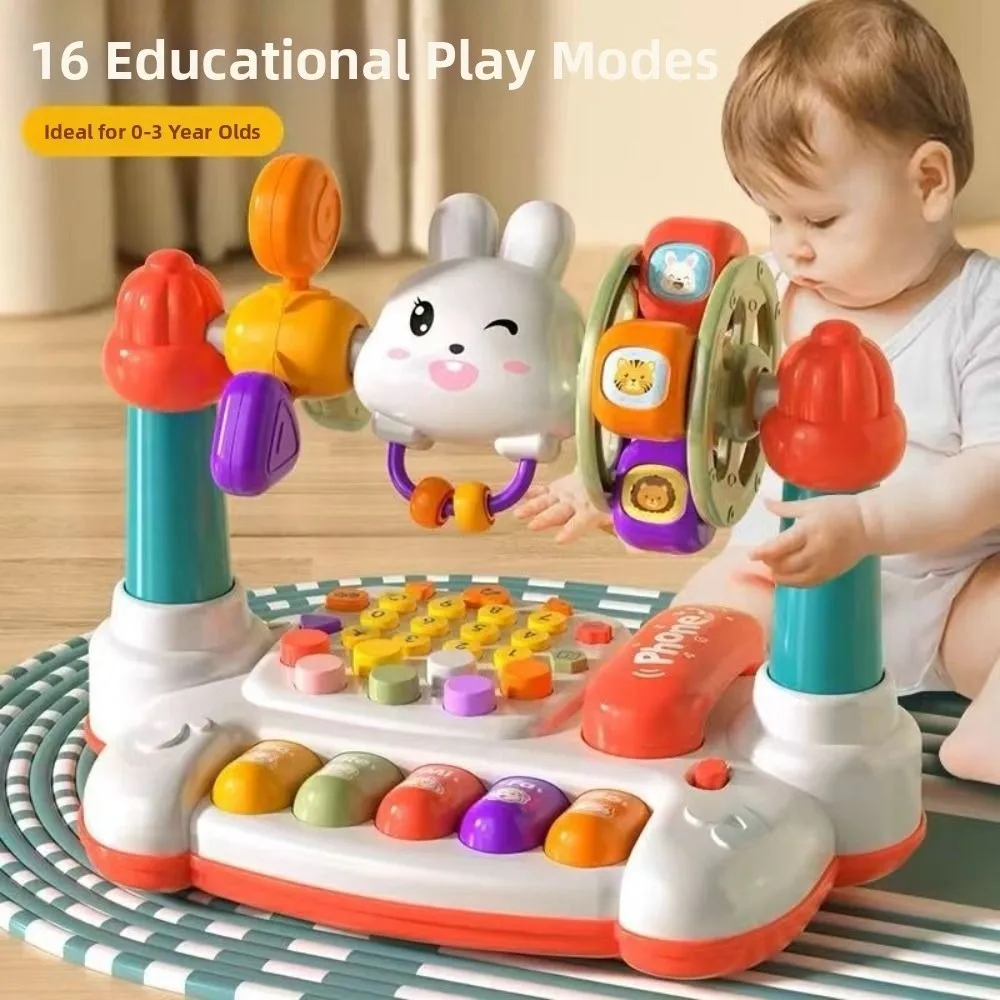 Clavier de Piano musical rotatif 16 en 1, Machine d'histoire multifonctionnelle interactive créative avec Instrument de musique sonore léger