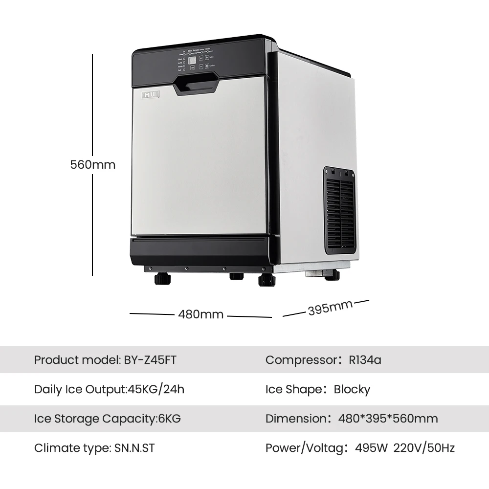 MIUI-máquina eléctrica de fabricación de cubitos de hielo, fabricante Industrial, comercial, exclusivo, entrega rápida, 495W