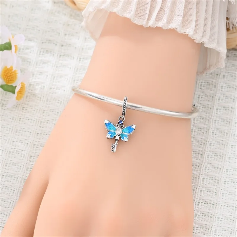 

2026 New 925 Sterling Silver Dreamy Magic Key CZ Zircon Charms Pendant Fit 3mm Original Bracelet DIY Women Wedding Jewelry Gifts