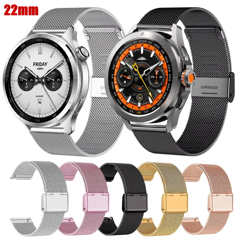 22mm Milanese Strap Für Xiaomi Uhr S4 S3 S2 S1 Edelstahl Armband Für Xiaomi Mi Uhr 2 pro Farbe 2 Magnetische Armband