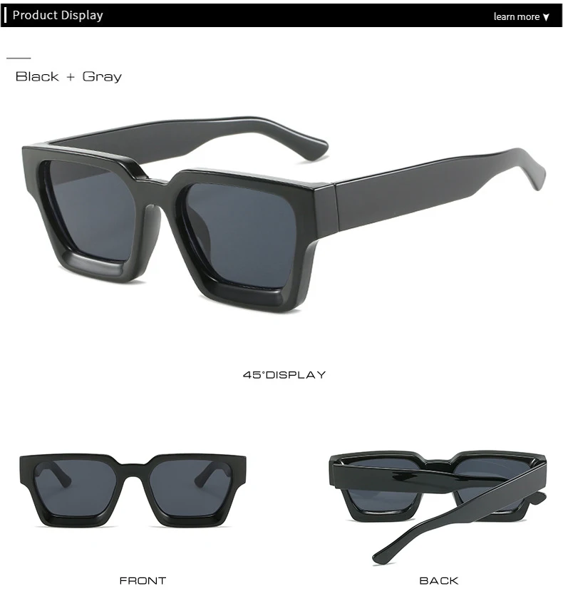 SO&EI Fashion Square Frauen Luxus Sonnenbrille Retro Marke Designer Männer Trend Leopard Blau Grün Sonnenbrille Shades UV400 – Detail 7