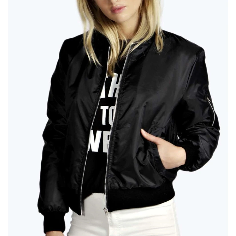 

Fashionable Zipper Jacket Short Outerwear Cotton Coat Commute Style Regular Thickness Spring Season round Neck Other Pattern