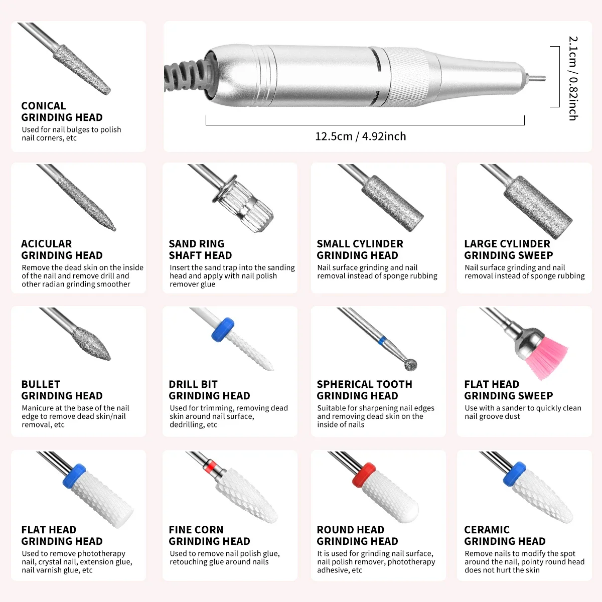 35000/45000RPM Rechargeable Nail Drill Professional Machine Portable Electric Manicure File for Nails Gel Polish Remove Grinding