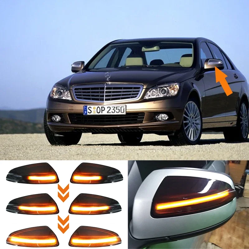 

1 Pair Car LED dynamic Rearview Mirror Turn Signal Light A2048200721 A2048200821 For Mercedes-Benz Viano VITO W639 W204 S204