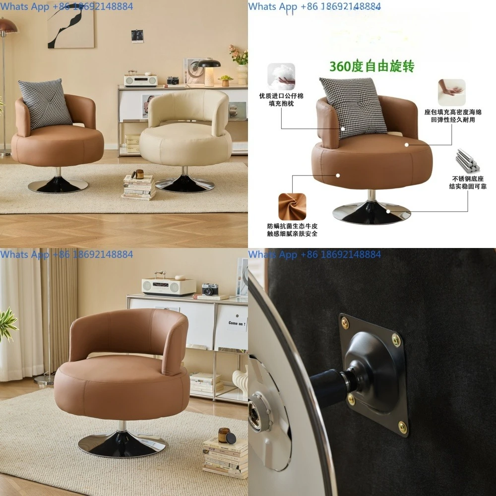 

Swivel Single Sofa Chair Living Room Solid Wood Chair Bedroom Balcony Lounge Egg Chair