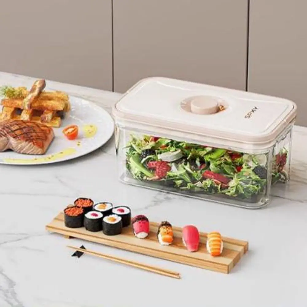 

Plastic Food Vacuum Storage Box Transparent Sealed Refrigerator Fresh-Keeping Box Moisture-Proof Large Capacity