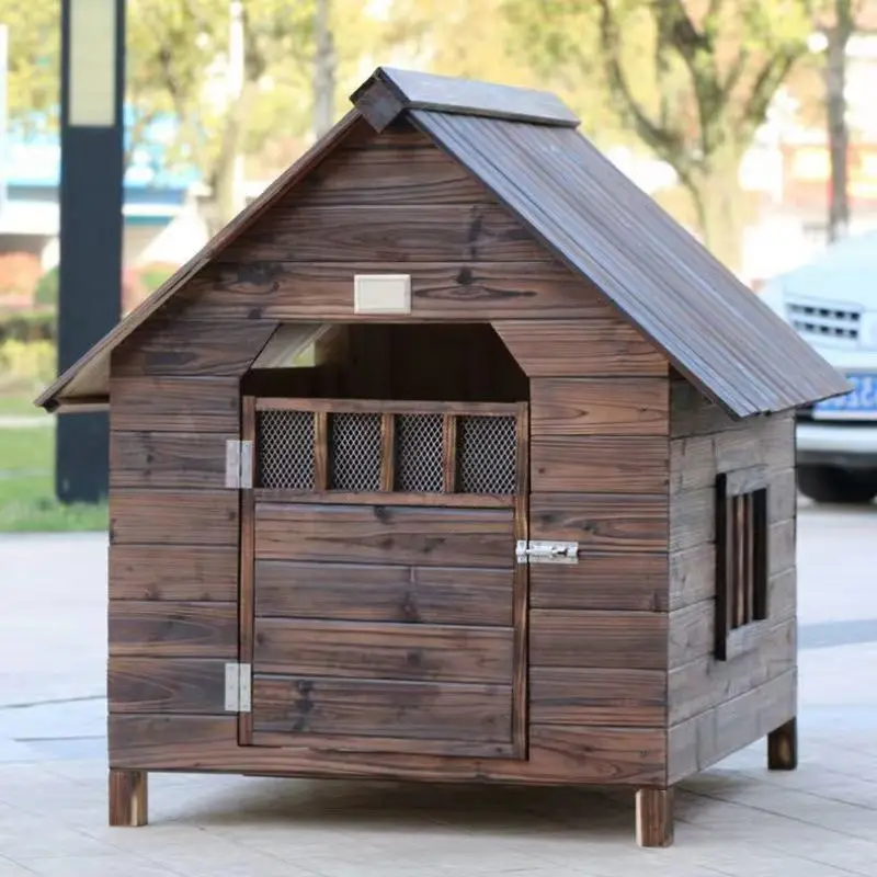 

Large dog kennel Solid wood dog house Rainproof waterproof Four Seasons dog cage Pet kennel Kennel